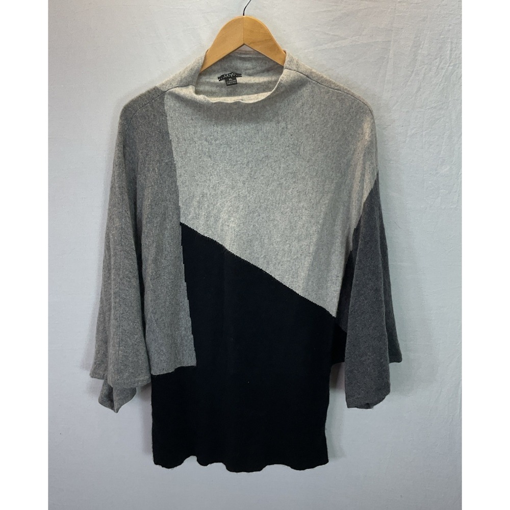 Privé Cashmere Sweater Women XL Boxy Mock Neck Art to Wear Luxury  Fine Knit